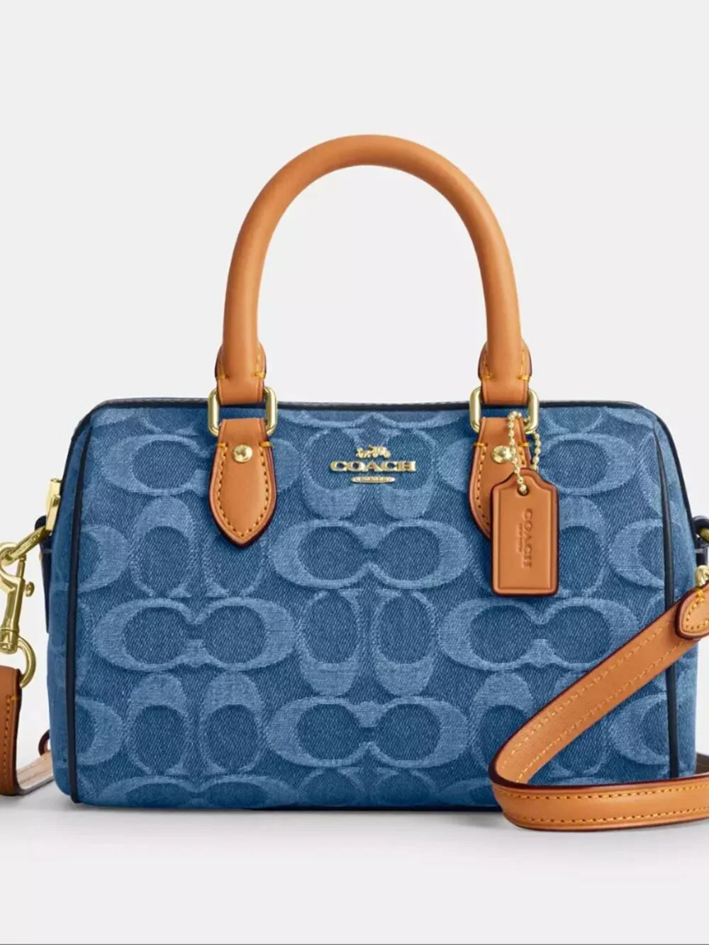 Mini Rowan Crossbody Bag In Signature Denim CDQ36 - Picture 7 of 11